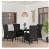 Image de Ensemble de Salle à Manger de Jardin avec Coussins 5 pcs Mobilier à Dîner Table et Chaises de Repas Meubles de 3099366
