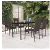 Image de Ensemble de salle à manger d'extérieur 5 pcs Marron et noir, 38.4 kg