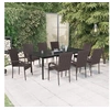 Image de Salon de jardin 9 pieces resine tressee 8 personnes 200 x 100 x 74 cm marron
