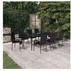 Image de Ensemble de salle à manger de jardin 9 pcs, Noir.
