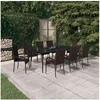 Image de Ensemble de salle à manger de jardin 9 pcs Marron et noir 3099406