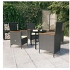 Image de Mobilier de salle à manger de jardin avec coussins 5 pcs Noir 3099426
