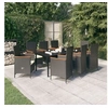 Image de Ensemble de Salle à Manger de Jardin avec Coussins 9 pcs Mobilier à Dîner Table et Chaises de Repas 3099430