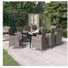 Image de Ensemble de Salle à Manger de Jardin avec Coussins 9 pcs Mobilier à Dîner Table et Chaises de Repas Meubles 3099436