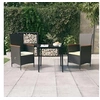 Image de Mobilier de Salle à Manger de Jardin avec Coussins 3 pcs Mobilier à Dîner Table et Chaises de Repas Meubles de 3099443