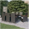 Image de Ensemble de Salle à Manger de Jardin avec Coussins 9 pcs Mobilier à Dîner Table et Chaises de Repas Meubles 3099468