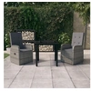 Image de Ensemble de salle à manger de jardin avec coussins 3 pcs Gris, 39.34 kg