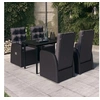 Image de Ensemble de Salle à Manger de Jardin avec Coussins 5 pcs Mobilier à Dîner Table et Chaises de Repas Meubles 3099481