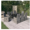 Image de Ensemble de Salle à Manger de Jardin avec Coussins 9 pcs Mobilier à Dîner Table et Chaises de Repas Meubles 3099490