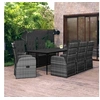 Image de Ensemble de Salle à Manger de Jardin et Coussins 9 pcs Mobilier à Dîner Table et Chaises de Repas Meubles de Terrasse 3099502