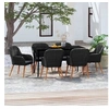 Image de Ensemble de salle à manger de jardin avec coussins 7 pcs Noir, 61.08 kg