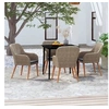 Image de Ensemble de salle à manger de jardin avec coussins 5 pcs Marron, 45 kg