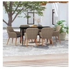 Image de Ensemble de Salle à Manger de Jardin avec Coussins 7 pcs Mobilier à Dîner Table et Chaises de Repas Meubles 3099526