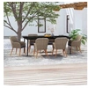 Image de Ensemble de Salle à Manger de Jardin avec Coussins 7 pcs Mobilier à Dîner Table et Chaises de Repas Meubles 3099527