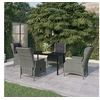 Image de Ensemble de salle à manger de jardin 5 pcs Gris clair