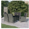 Image de Ensemble de salle à manger de jardin 7 pcs Gris clair