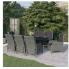 Image de Ensemble de salle à manger de jardin 9 pcs Gris clair