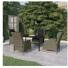 Image de Ensemble de Salle à Manger de Jardin 5 pcs Mobilier à Dîner Table et Chaises de Repas Meubles de Terrasse Patio Extérieur Marron