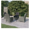 Image de Ensemble de salle à manger de jardin 5 pcs Gris clair