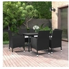 Image de Mobilier à dîner de jardin coussins 7 pcs Résine tressée Verre, 63 kg