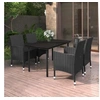 Image de Mobilier à dîner de jardin coussins 5 pcs Résine tressée Verre, 49.2 kg