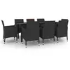 Image de Ensemble à Dîner de Jardin Coussins 9 pcs Mobilier de Salle à Manger de Patio Table et Chaises de Repas Extérieur 3099690