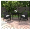 Image de Mobilier à Dîner de Jardin Coussins 3 pcs Ensemble de Salle à Manger de Patio Table et Chaises de Repas Extérieur 3099727