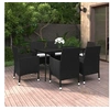 Image de Mobilier à dîner de jardin coussins 7 pcs Résine tressée Verre, 62.48 kg