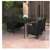 Image de Mobilier à dîner de jardin coussins 5 pcs Résine tressée Verre, 48.68 kg