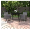 Image de Ensemble à Dîner de Jardin Coussins 3 pcs Mobilier de Salle à Manger de Patio Table et Chaises de Repas Extérieur 3099739