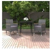 Image de 3-delige Tuinset met kussens poly rattan en glas3099787