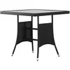 Image de Table de jardin Noir 80x80x74 cm Résine tressée