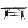 Image de Table de jardin Noir 140x80x74 cm Résine tressée