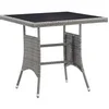 Image de Table de jardin gris 80x80x74 cm résine tressée, table d'extérieur, table à manger de jardin, meuble de jardin, table 318715