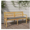 Image de Banc Batavia avec Coussin Gris, Siège avec Accoudoirs, Fauteuil avec Dossier, Meuble de Jardin Terrasse Patio 3100827