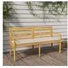 Image de Banc Batavia avec Coussin Crème, Siège avec Accoudoirs, Fauteuil avec Dossier, Meuble de Jardin Terrasse Patio 3100828