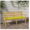 Image de Banc Batavia avec coussin vert brillant 150 cm Bois teck massif 3100852