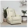 Image de Fauteuil de Massage, Siège avec Accoudoirs et Dossier, Chaise de Relaxation avec Repose-pied, Meuble de Salon, Moderne, Blanc Crème Similicuir