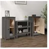 Image de Buffets 2 pcs gris 39x35x80 cm bois massif de pin