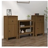 Image de Buffets 2 pcs Marron miel 40x35x80 cm Bois massif de pin813761