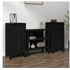 Image de Buffets 2 pcs Noir 40x35x80 cm Bois massif de pin813763