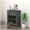Image de Buffet Gris 70x35x80 cm Bois massif de pin813766