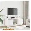 Image de Meuble TV Blanc 110,5x35x44 cm Bois de pin massif