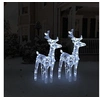 Image de 2x Rennes de Noël 80 LED Rennes Eclairés Décoration de Vacances Ornement de Noël Décoration de Fête Maison Intérieur Blanc Froid Acrylique