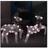 Image de 2x Rennes de Noël Rennes Eclairés Décoration de Vacances Ornement de Noël Décoration de Fête Maison Intérieur Doré 40 LED Acrylique