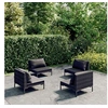 Image de Salon de jardin acier gris 4 pieces 4 personnes