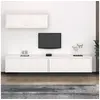 Image de 3x Meubles TV Muraux Flottants Suspendus Centres de Divertissement Meubles de Rangement Salon Salle de Séjour Blanc Bois Massif de Pin
