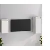Image de Meubles TV 2 pcs Blanc Bois massif de pin3100155