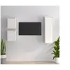Image de Meubles TV 3 pcs Blanc Bois massif de pin