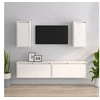 Image de Meubles TV 4 pcs Blanc Bois massif de pin